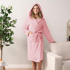 Custom Embroidered Robes <strong>Women</strong> Robes Plush Fleece Hooded Bathrobe Thick Nightgown with Pockets <strong>Fluffy</strong> <strong>Pyjamas</strong> <strong>Women</strong> Sleepwear - Product Image 6