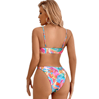 Groothandel dames zomer sexy tweedelige bikini badpak sets spandex/nylon ademend snel drogend OEM service AD merk