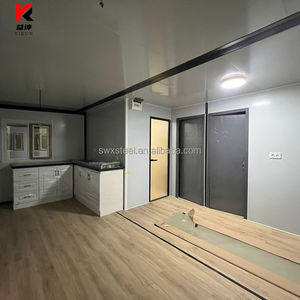 Maison conteneur pliable et extensible en acier préfabriqué, 2 chambres, 1 salle de bain, entièrement meublée, installation rapide et économique, pour usage résidentiel ou bureau. - Product Image 5