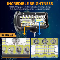 Barre de feux de travail à LED pour Toyota & Nissan Car New Condition 7 Inch Working Lamp with 40 LED White Light for Offroad Truck & Tractor