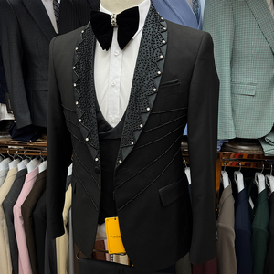 <span class=keywords><strong>Bordeaux</strong></span> abito nero Blazer sposo smoking festa di nozze cena abito da ballo formale da <span class=keywords><strong>uomo</strong></span> - Product Image 4