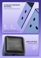 Tira de alimentación USB LDNIO SK2 Cable de extensión de Torre del Reino Unido 4 vías 10A 3 puertos USB Cable de extensión 2500W Enchufe de extensión Protección contra sobretensiones