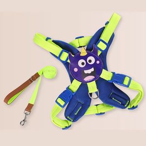 Cartoon Pet Harness and Leash Set Adjustable Polyester Breathable Dog Vest <b>Chest</b> Strap for <b>Small</b> Medium Dogs Puppy Walking - Product Image 5