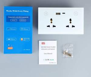 Enchufe de Pared Inteligente Wifi Tuya para Reino Unido/UE/EE. UU., Tipo C, Enchufe Eléctrico Universal con Interruptor Táctil - Product Image 5