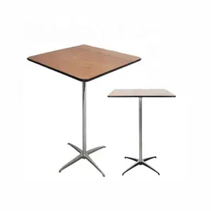 Foshan supplier modern wooden outdoor patio high bar cocktail table square party folding tables for banquet