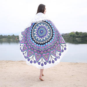 Toptan lüks hafif hızlı kuru plaj havlusu daire desen kişiselleştirilmiş çevre dostu spor tasarım - Product Image 1