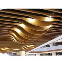 Personnalisé En Aluminium Plafond Ondulé En Aluminium Carré Passer Dalle de Plafond En Aluminium