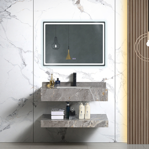 Lente in Pietra Moderna ad Alta Definizione Resistente all'Acqua per Mobile da Bagno con Lavabo in Ceramica per Hotel, Appartamenti e Ville - Product Image 1
