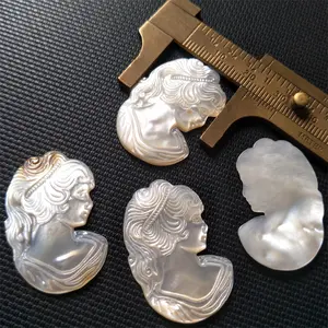 Real Mother of pearl cameo Victorian Lady Cameo for jewellery making