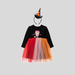 Vestido Tipo Cupcake Coreano OZKIZ para Niñas de 2 a 6 Años, Primavera/Otoño, Moda Infantil al por Mayor, Hecho de Poliéster - Product Image 2