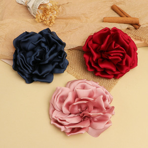 Tela de Satén 3D con Rosas y Peonías de 11.5 cm, Hechas a Mano, para Manualidades, Accesorios para el Cabello, Ropa, Zapatos, Sombreros, Artículos para Fiestas - Product Image 2