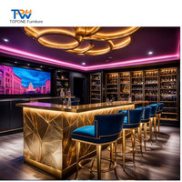 Comptoir lumineux LED moderne sur mesure et armoire à vin pour restaurant et boîte de nuit