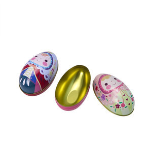 Các Nhà Sản Xuất Bán Buôn Các loại Sô Cô La Kẹo <span class=keywords><strong>Cookie</strong></span> Quà Tặng Đóng Gói Tinplate Phục Sinh Trứng Hình Tùy Chỉnh Màu Sắc Màn Hình In <span class=keywords><strong>Tin</strong></span> - Product Image 3