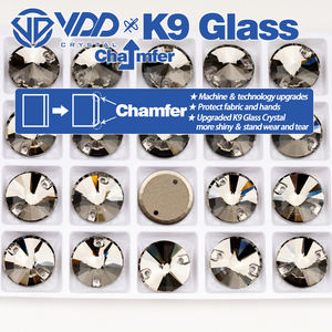 VDRivoli S103ブラックダイヤモンドK9最高品質のガラスがラインストーンに縫い付けられています衣服のウェディングドレス用のクリスタルフラットバック縫製石 - Product Image 3