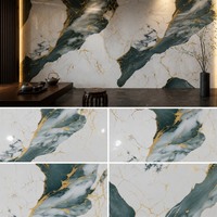 Feuille de marbre artificiel en PVC, haute brillance, imperméable, facile à nettoyer, panneau décoratif moderne pour la maison, découpé sur mesure, en rouleau