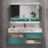 Meuble-lavabo mural en bois massif Kaleido 2026 OEM avec double vasque, suspendu ou autoportant pour salle de bain