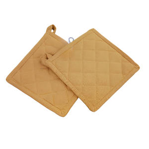 CHOU LINE - PAIRE DE PORTE-DRAPES EN COTON MATELASSÉ OCHRE 18X18 CM - Product Image 1