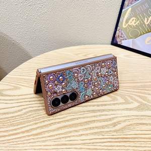 Pour <span class=keywords><strong>Samsung</strong></span> <span class=keywords><strong>Z</strong></span> Fold 3 4 5 6 étui de téléphone portable commerce luxueux diamant perle coque pliable écran housse de protection téléphone - Product Image 3