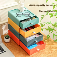 Caja de Almacenamiento de Escritorio PP, Material Reforzado, Gran Capacidad, Organizador Apilable Multiusos para Oficina y Hogar