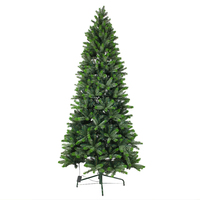 Glasfaser Künstlicher Weihnachtsbaum 1,5m 1,8m 2,1m 2,4m 2,7m 3m Vorbeleuchteter PVC PE Weihnachtsbaum für Heim Garten Feiertagsdekoration