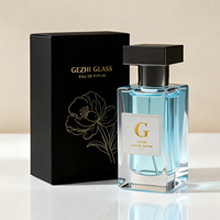 Flacon de parfum vide de luxe personnalisé en usine, vaporisateur 30ml 50ml 100ml, flacon de parfum noir rectangulaire avec couvercle doré