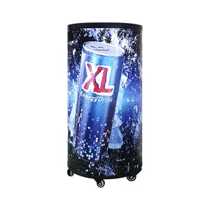 Meisda sc65y refrigerador de bebidas comercial, 65l, barril redondo, lata de refrigerador para exibição de cerveja
