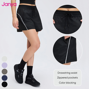 Short de sport pour <span class=keywords><strong>femme</strong></span> Janya, léger, en nylon, décontracté, ample, athlétique, à séchage rapide, respirant, taille haute, doublé, 4 pouces - Product Image 4