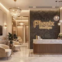 Enseigne rétroéclairée LED blanc chaud en acier inoxydable brossé or 304/316 personnalisée pour la décoration publicitaire de boutiques de luxe