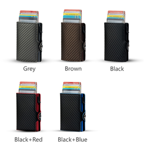 Casekey Carbon Fiber for Leather <b>Wallet</b> Quick Card Access <b>RFID</b> <b>Blocking</b> Slim Bifold Minimalist Credit Card Holder 6-8 Cards - Product Image 6
