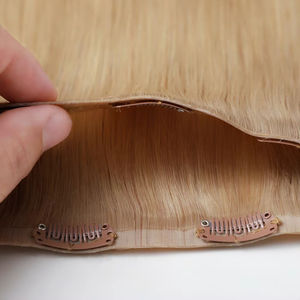 Extensions de cheveux invisibles à clipser en gros, non traitées, cuticules alignées, 100% cheveux humains naturels, extensions ondulées à clipser pour femmes - Product Image 2