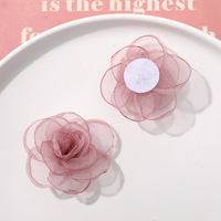 Pince à cheveux rose à bords bruts de 4,7 cm, style délicat, en maille tissée à la main, DIY, accessoire de cheveux sportif toutes saisons, embellissement pour boucles d'oreilles et vêtements