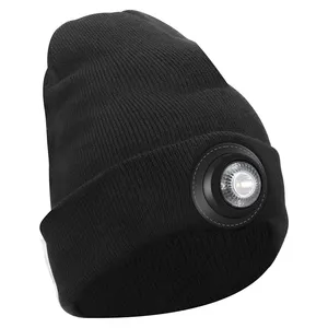 Boruit قبعة صغيرة مع 800 التجويف ضوء Usb قابلة للشحن المضاء Hap5 Led كشافات قبعة الشتاء الدافئ محبوك Led قبعة ضوء