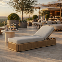 Ensemble de canapés modernes pour l'extérieur, chaise de loisirs, meubles de luxe en teck pour patio, balcon, jardin, imperméable et durable