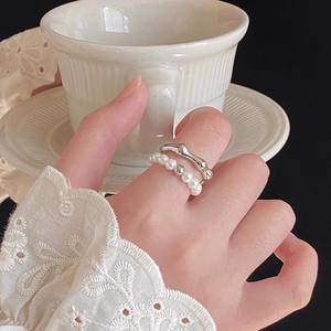 Support de bague en argent S925 avec accessoires en perles DIY 10645, tendance et élégant, support vide rond de 10 à 13 mm pour bijoux pour femmes - Product Image 3