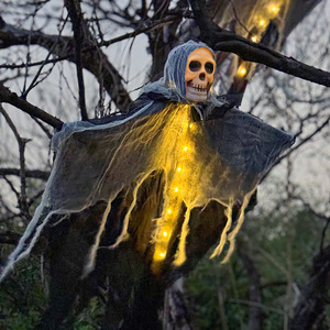 Luz Decorativa LED Colgante de Fantasma Espeluznante para Halloween, Funciona con Pilas, para Jardín, Árbol, Casa Encantada, Decoración de Fiestas Interiores y Exteriores - Product Image 3