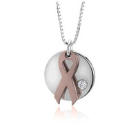 Pendentif en acier inoxydable avec Logo coloré, mot spirituel estampé, personnalisé, Courage, survivre au Cancer du sein, cœur