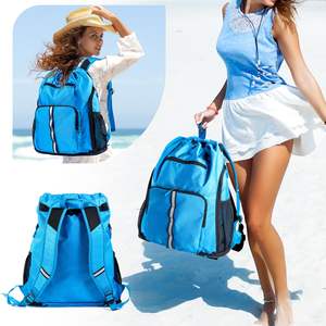 Sac à dos en maille de polyester personnalisé avec cordon de serrage, idéal pour le sport, la gym, l'école, les courses, le yoga, pliable, pour enfants, la plage et la natation. - Product Image 6