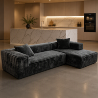 Ensemble de canapés sectionnels en L modernes et luxueux, modulables, compressibles, convertibles, rembourrés en éponge écologique et en velours, pour hôtel et salon