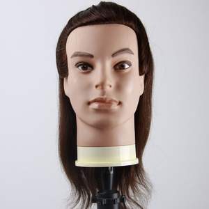 หัวหุ่นฝึกย้อมสีผมจริงสำหรับผู้ชายพร้อมผมสีบลอนด์ - Product Image 4