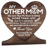Panneau en bois en forme de coeur d'art populaire écologique décoration de cadeau de fête des mères maman amour ornement de bureau cadeau d'anniversaire pour maman