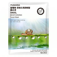 Masque en tissu hydratant à l'acide hyaluronique et à la bave d'escargot 25 ml, directement de l'usine, masque facial nourrissant en profondeur, OEM disponible