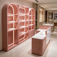 Vitrine à bijoux en verre GZowin pour comptoir, base en acier inoxydable, éclairage LED, présentoir durable et écologique pour les magasins de détail