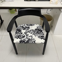 Chaise Hiroshima de style vintage, chaise de salle à manger en bois massif antique, dossier moderne, chaise italienne pour boire du thé, fauteuil noir en flanelle