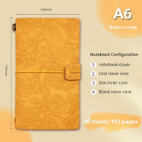 Carnet de notes promotionnel A6 en cuir sculpté style rétro européen, kit journal personnalisé, carnet de voyage