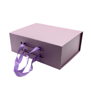 Wholesale large size luxury elegant cardboard custom folded square shaped packaging shoes box purple magnetic gift box packaging