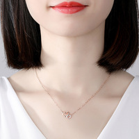 Nouveau 2025 Couple Double Coeur Pendentif 925 Chaînes En Argent pour Bijoux En Vrac Zircon Femmes Collier