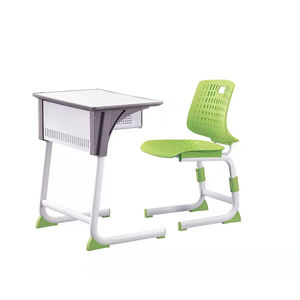 Ensemble de chaise et de bureau modulaires ergonomiques, modernes, durables, en plastique, réglables, écologiques, avec plateau en MFC, pour les meubles de classe scolaire - Product Image 2