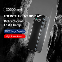 Powerbank 100W USB 2Type c Port 30000mah Station de banque d'alimentation de grande capacité pour ordinateur portable tablette téléphone
