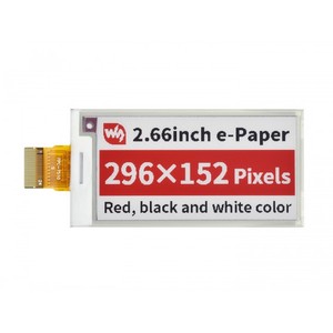 จอแสดงผล E-Ink ขนาด 2.66 นิ้ว (B) ความละเอียด 296x152 สีแดง / ดำ / ขาว, แบบ SPI, ไม่มี PCB - Product Image 6
