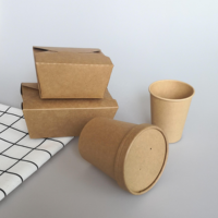 Bol à salade en papier Kraft jetable, stockage rond avec couvercle, de 450Ml 750Ml 900Ml